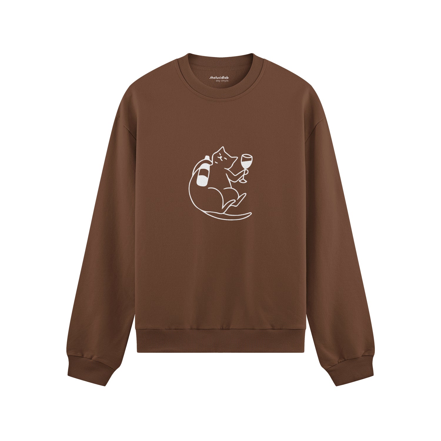 Wine Lover Cat Oversize Sweatshirt