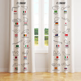 All Tracks White / Formula 1 Pistleri Fon Perde