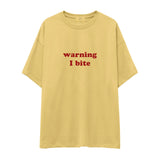Warning I Bite Oversize Tişört
