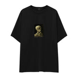 Skull of a Skeleton with Burning Cigarette Oversize Tişört