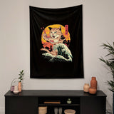 Kanagawa Cat Duvar Örtüsü