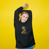 Skull of a Skeleton with Burning Cigarette Oversize Hoodie