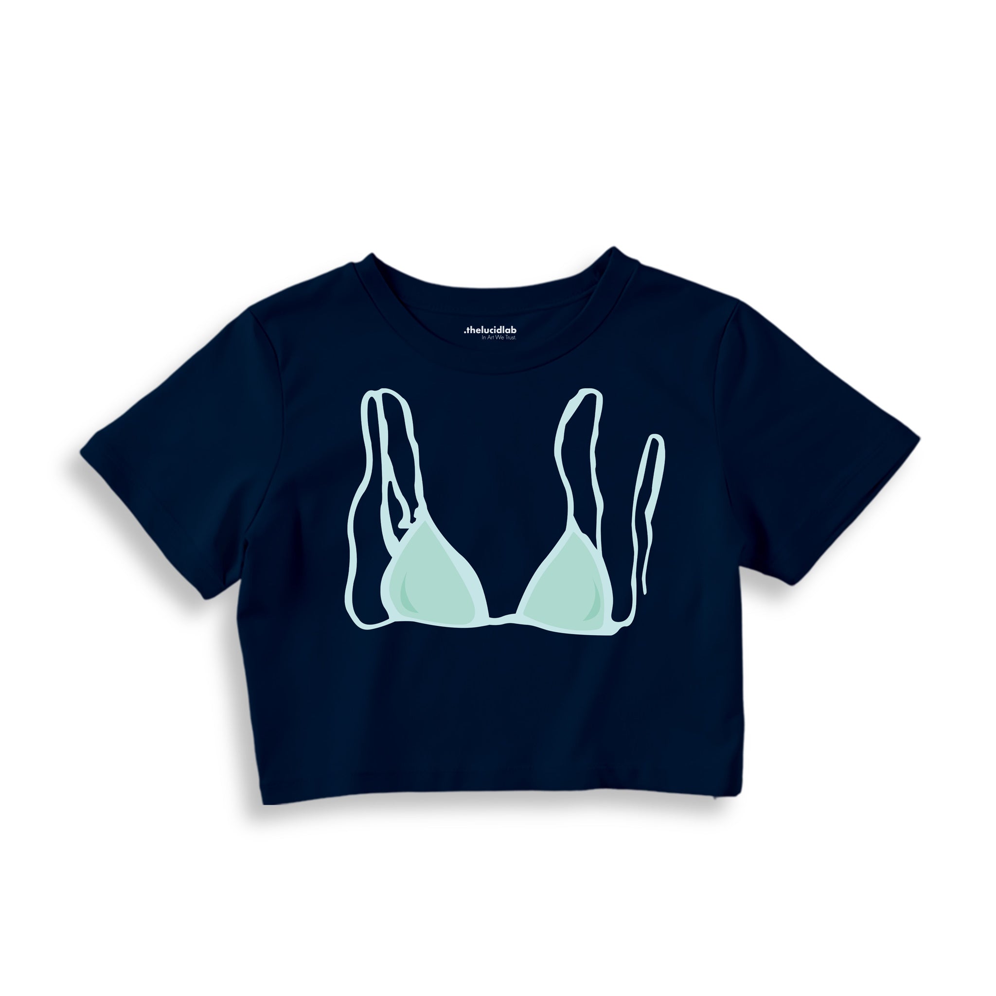 Blue Bikini Crop Tişört — Lacivert