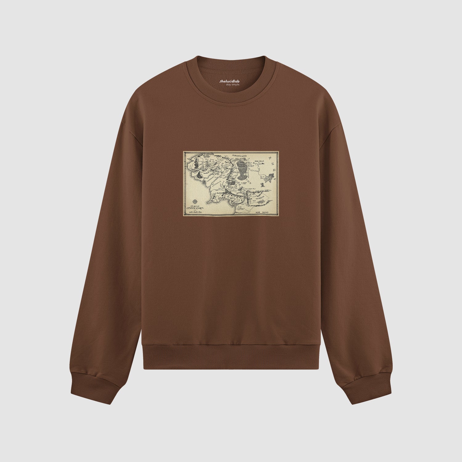 Yüzüklerin Efendisi Orta Dünya Haritası - Lord Of The Rings Oversize Sweatshirt