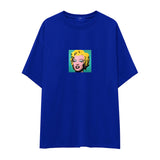 Andy Warhol / Marilyn Monroe Blue Oversize Tişört