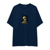 Skull of a Skeleton with Burning Cigarette Oversize Tişört