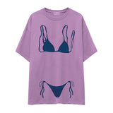 Navy Blue Bikini Oversize Tişört