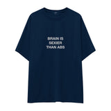 Brain Is Sexier Than Abs Oversize Tişört