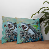 Great White - Köpek Balığı Çift Taraflı Kırlent Kılıfı 2 Adet