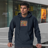 Color Study, Squares With Concentric Circles Oversize Hoodie