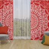 Red Bohemian Mandala Fon Perde