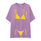 Yellow Bikini Oversize Tişört