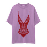 Bordeaux Contour Oversize Tişört