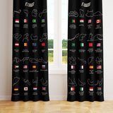 All Tracks Black / Formula 1 Pistleri Fon Perde