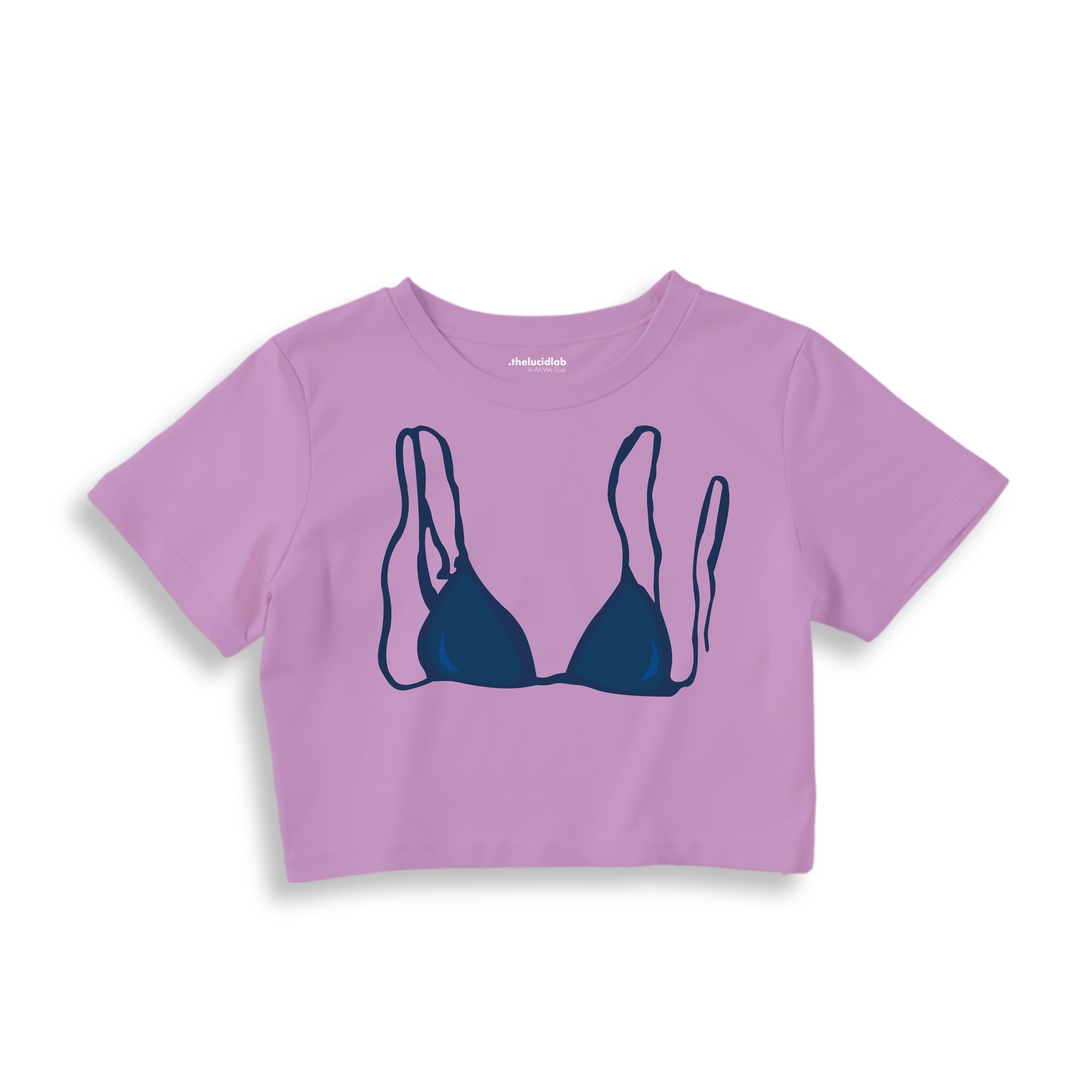 Navy Blue Bikini Crop Tişört — Lila