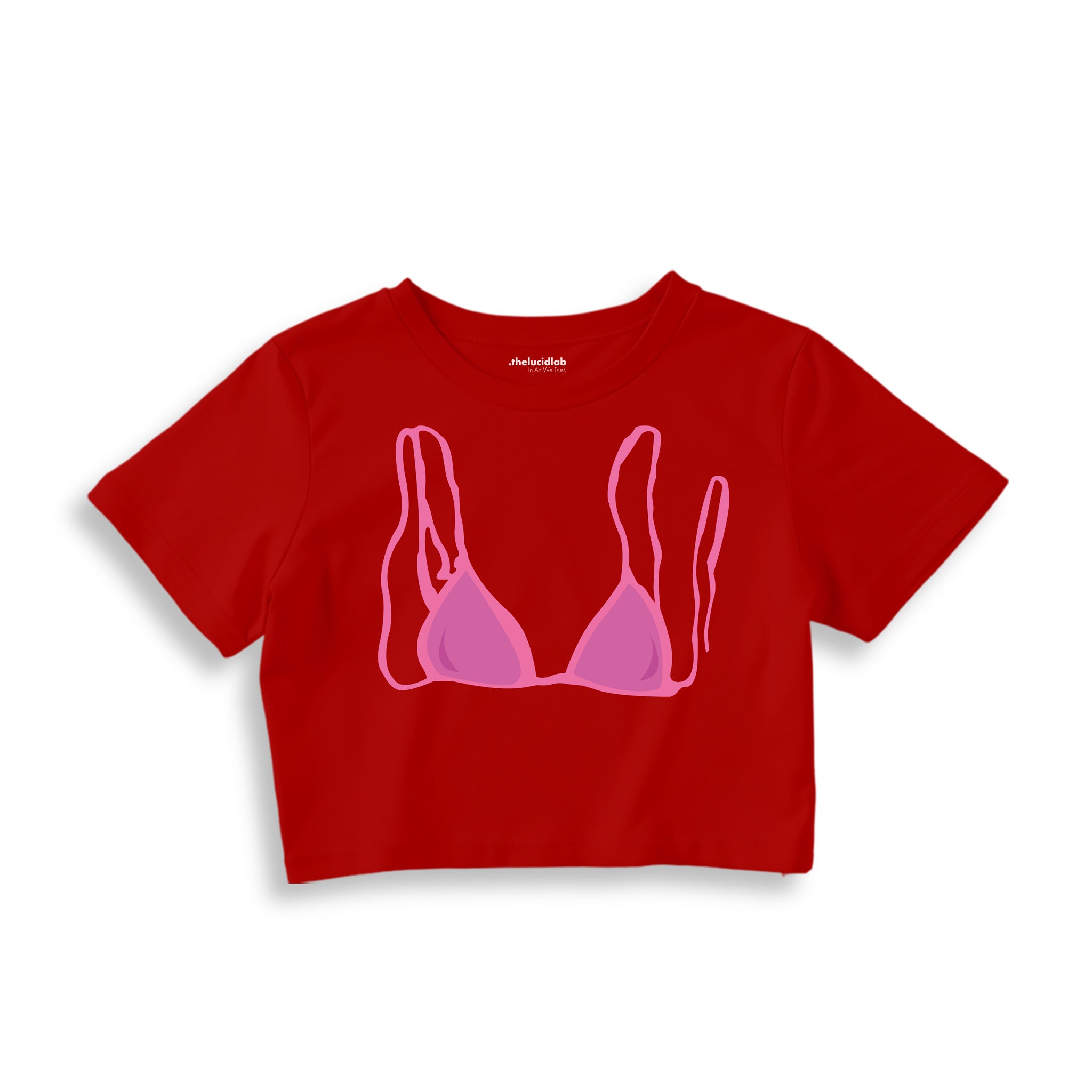 Pink Bikini Crop Tişört — Kırmızı