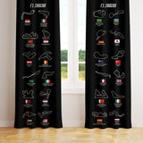All Tracks Black / Formula 1 Pistleri Fon Perde