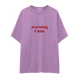Warning I Bite Oversize Tişört