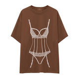 Bordeaux Silhouette Oversize Tişört