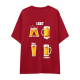 Lets Get Beers Tonight Oversize Tişört
