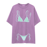 Blue Bikini Oversize Tişört