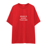 Brain Is Sexier Than Abs Oversize Tişört