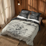 Millennium Falcon Ivory & Death Star Chalkboard Çift Taraflı Nevresim Takımı