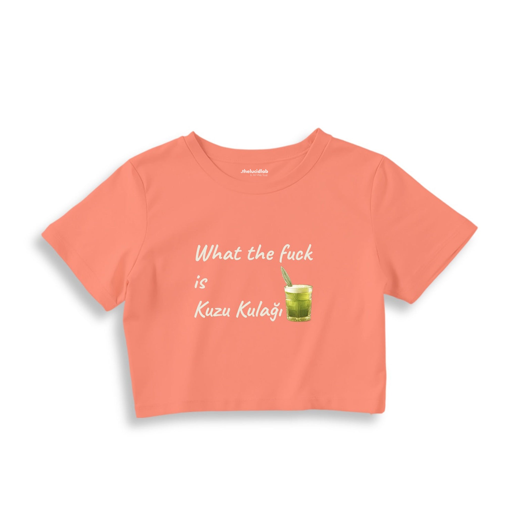 What The Fuck Is Kuzu Kulağı Crop Tişört — Somon