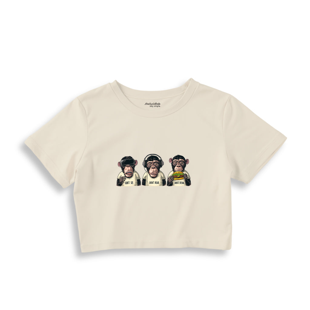 Diplomatic Monkeys Crop Tişört