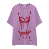 Bordeaux Silhouette Oversize Tişört