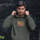 Color Study, Squares With Concentric Circles Oversize Hoodie