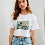 Kanagawa Oki Nami Ura Crop Tişört