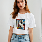 Bauhaus Cat Crop Tişört