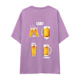 Lets Get Beers Tonight Oversize Tişört