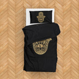 Gold Hamsa & Golden Lotus Çift Taraflı Nevresim Takımı