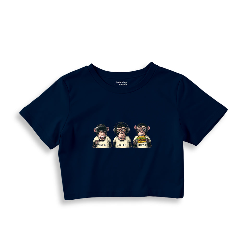 Diplomatic Monkeys Crop Tişört