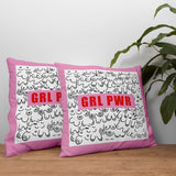 Girl Power Pembe Çift Taraflı Kırlent Kılıfı 2 Adet