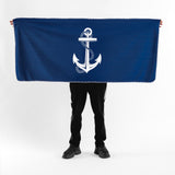 Sailor Navyblue / Çapa Marine Fleece Shawl