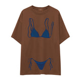 Navy Blue Bikini Oversize Tişört