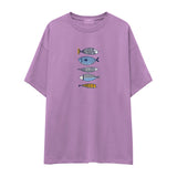 Marine Pattern Study Oversize Tişört