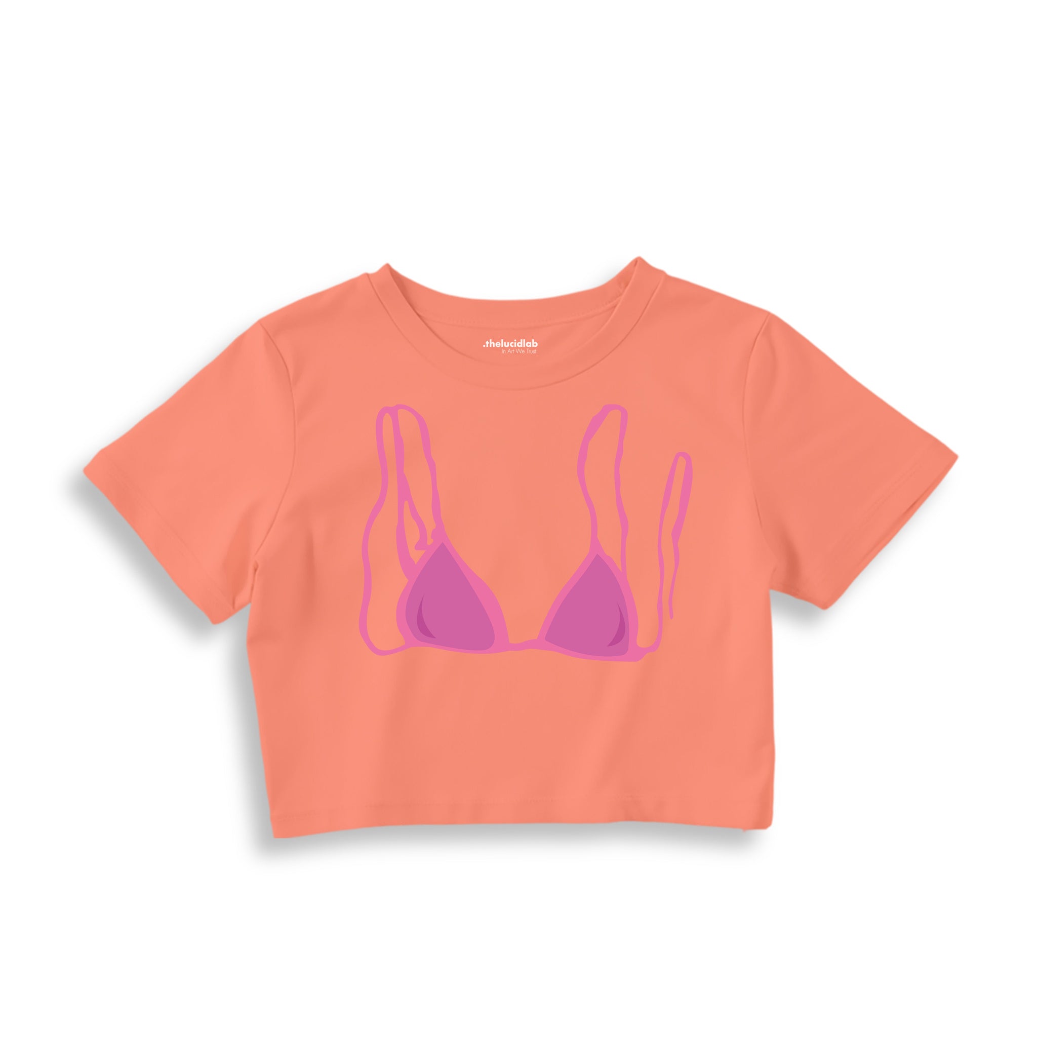 Pink Bikini Crop Tişört — Somon