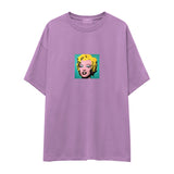 Andy Warhol / Marilyn Monroe Blue Oversize Tişört