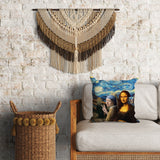 Mona Lisa - İnci Küpeli Kız - The Starry Night Çift Taraflı Kırlent Kılıfı 2 Adet