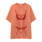 Bordeaux Silhouette Oversize Tişört