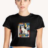 Bauhaus Cat Crop Tişört