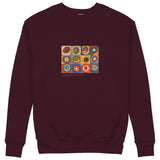Color Study, Squares With Concentric Circles Sweatshirt — Bordo — Görsel 1