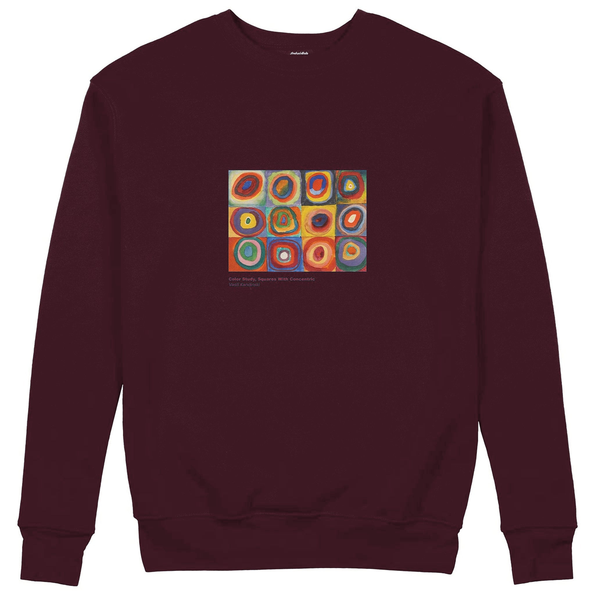 Color Study, Squares With Concentric Circles Sweatshirt — Bordo — Görsel 1