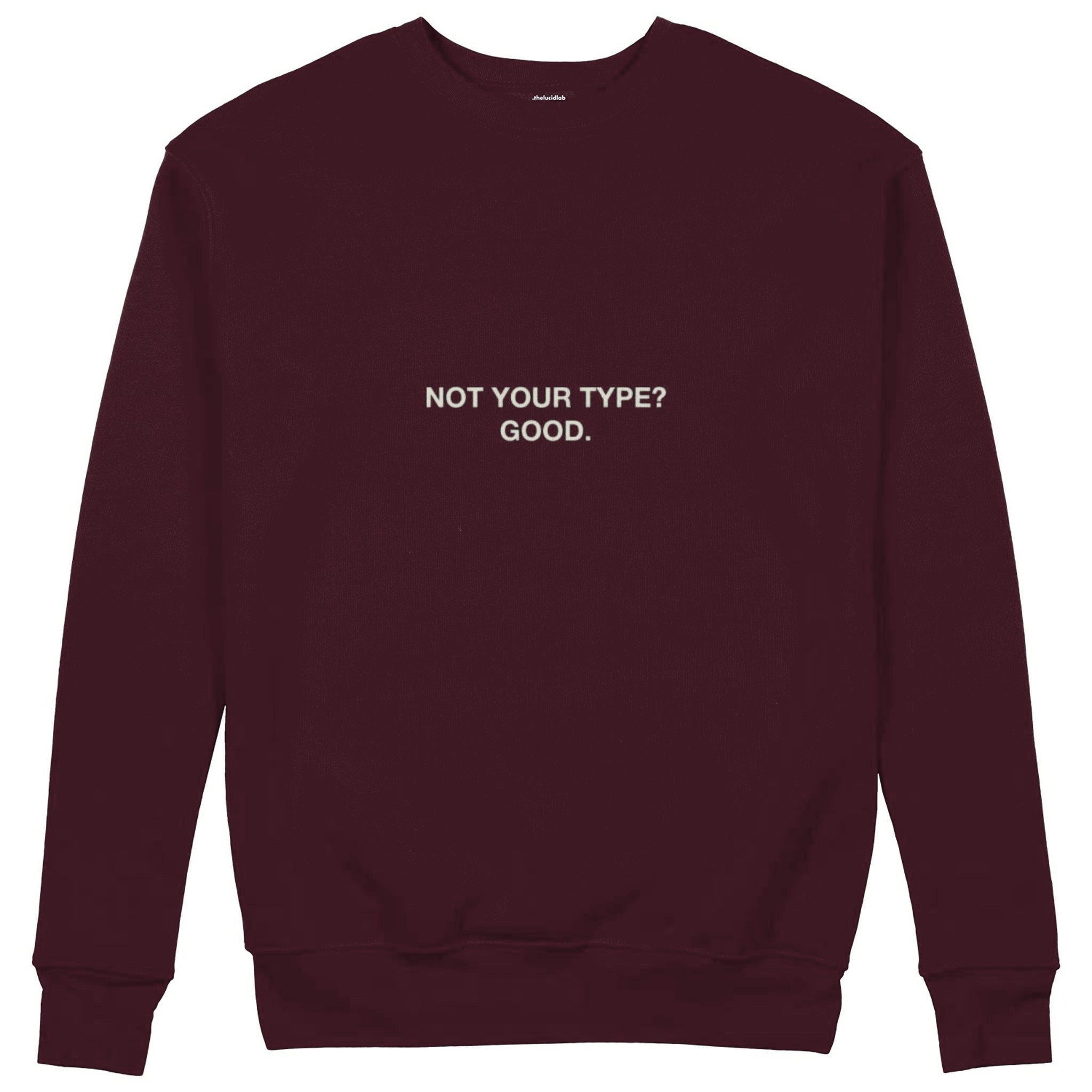 Not Your Type Sweatshirt — Bordo — Görsel 1