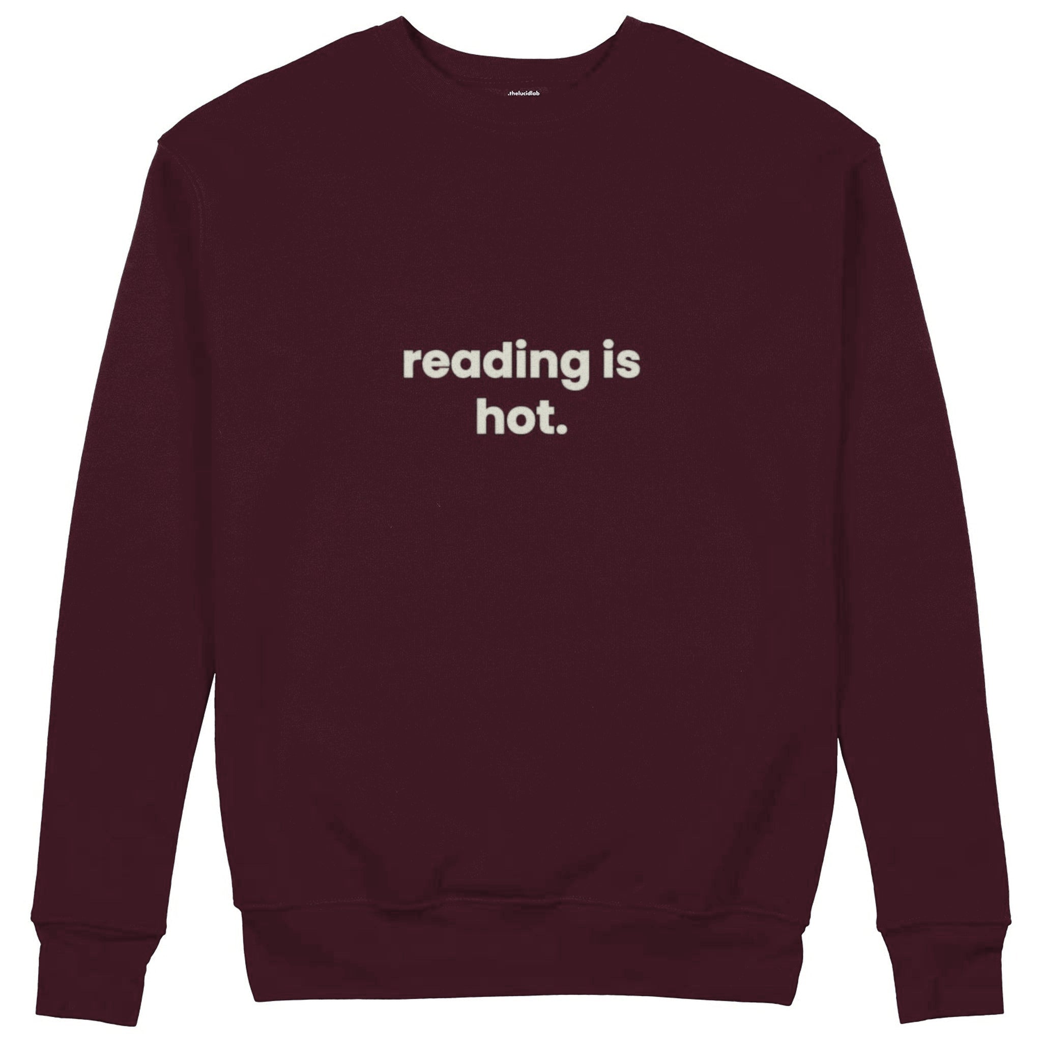 Reading Is Hot Sweatshirt — Bordo — Görsel 1