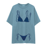 Navy Blue Bikini Oversize Tişört